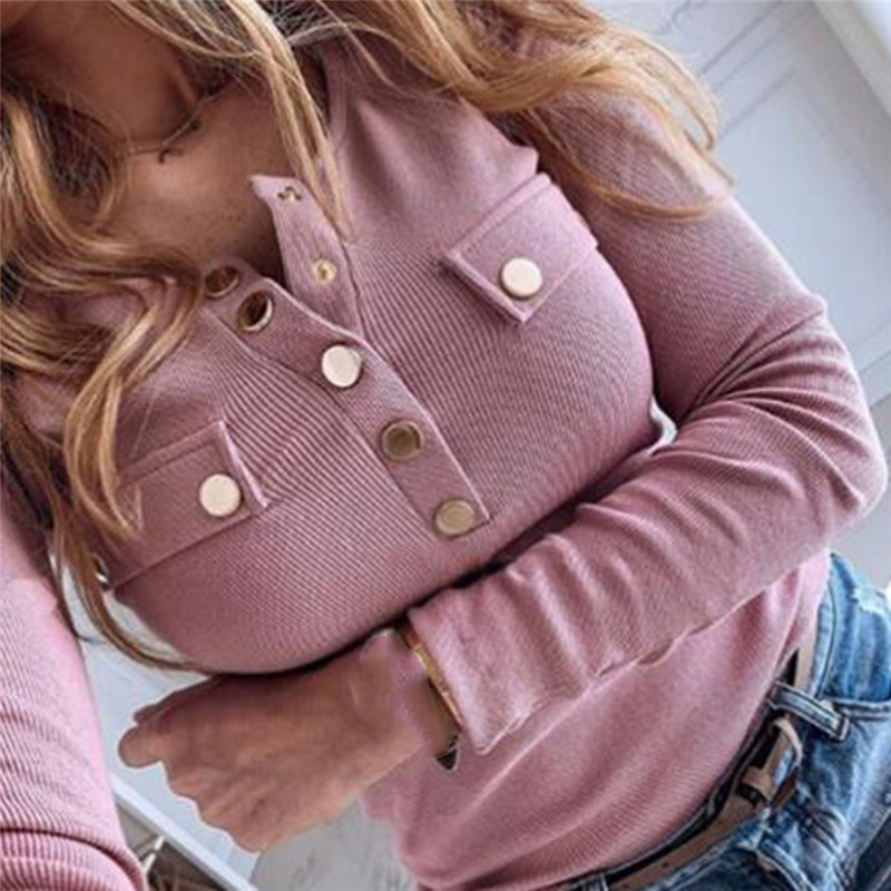 Women's Fashion O Neck Long Sleeve Loose Casual Elegant Knitted Sweater