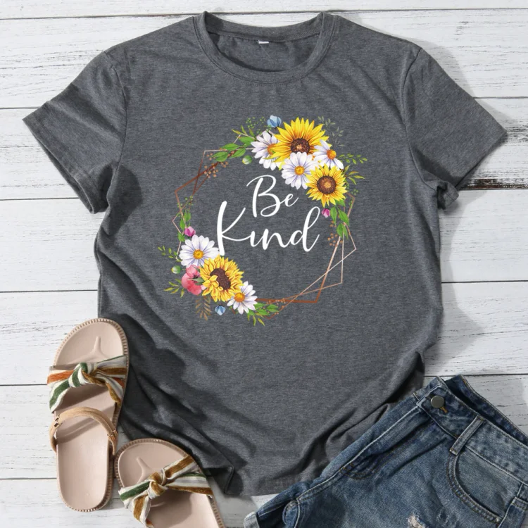 Be Kind Sunflower Daisy T-Shirt Tee-05197