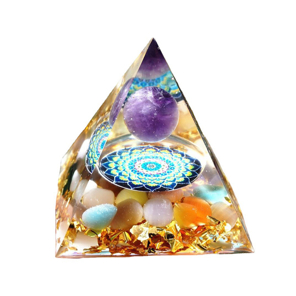 

5cm Natural Orgonite Pyramid Chakra, 501 Original