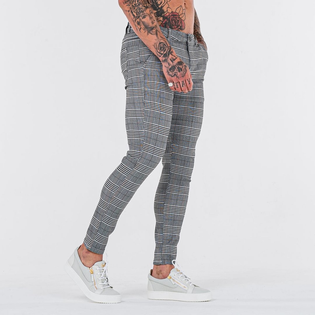 Fashion casual commuter checked trousers