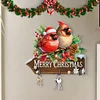H&ouml;lzerner Willkommen zu Hause Weihnachten Kardinal - 5d DIY Handwerk Wandhaken