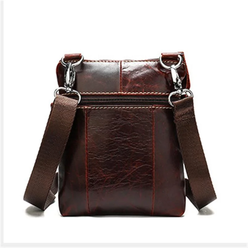 Mens Vintage Large Capacity Messenager Bags Casual Leather Shoulder Bags