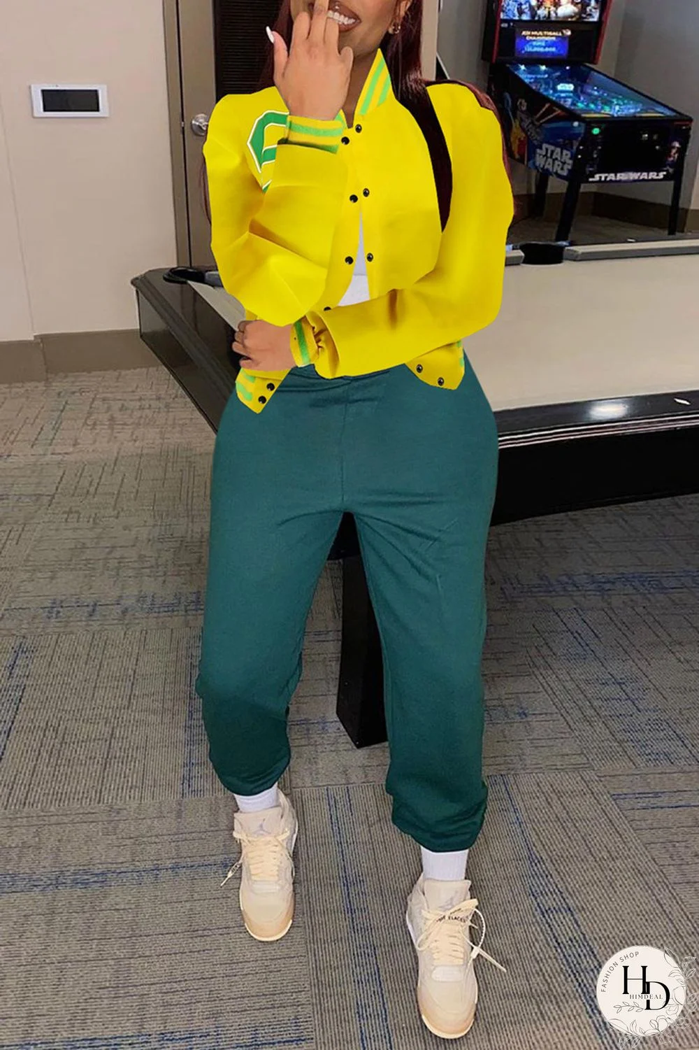 Yellow Fashion Casual Patchwork Cardigan Outerwear