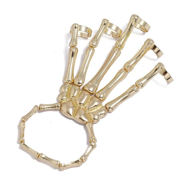 Bracelet for Women Gothic Punk Hand Skull Skeleton Elasticity Adjustable Bracelet Bangles Femme Halloween Party Accessories - BlackFridayBuys