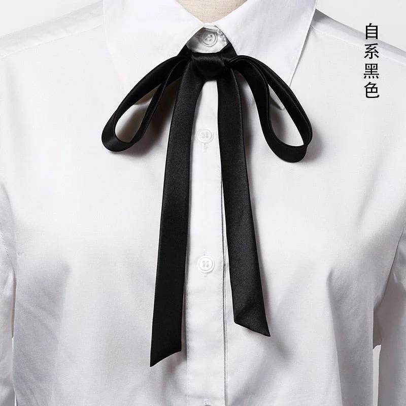 Korean Small Tie Bowtie College Style School Uniform Shirt Accessories Men's Women's Long Section Streamers Collars Flowers