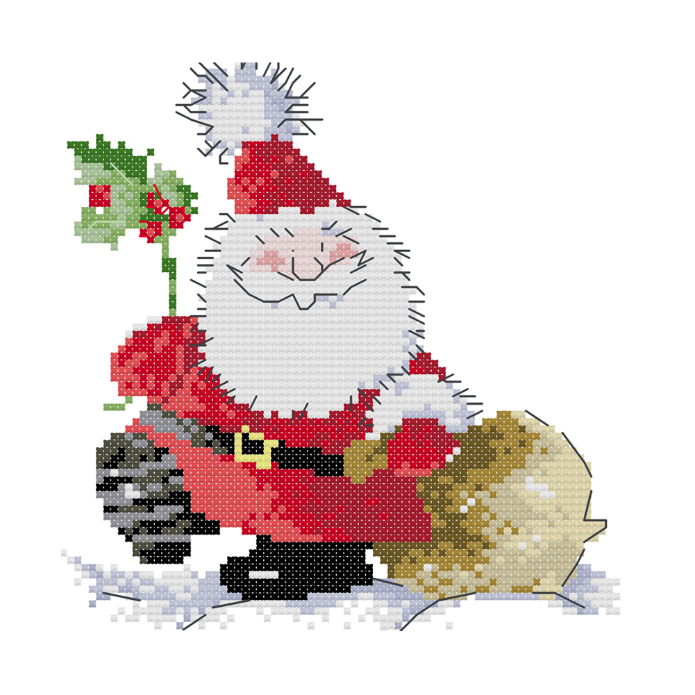 

Santa Claus - 14CT Stamped Cross Stitch - 19*19cm, 501 Original