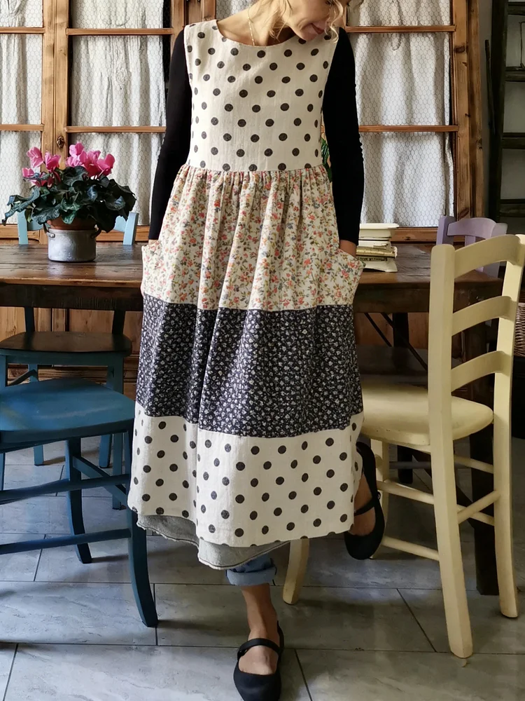 Color Block Print Apron
