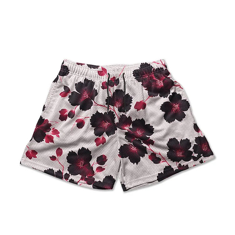 Unisex Floral Print Athletic Shorts