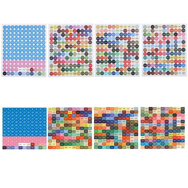 1 Set Color Number Stickers 26 Letters 1-100 Color Number Labels for Adults Kids