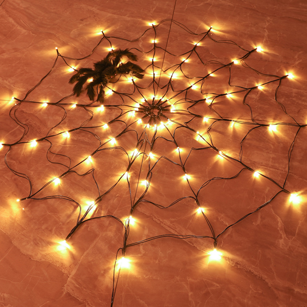 Halloween Party Decor LED Spider Web Lights Indoor Outdoor Atmosphere Lamp от Cesdeals WW