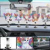 5Pcs Diamond Painting 2D Flat Angel Cat Shake Car Ornaments for Center Console
