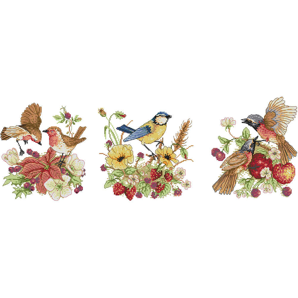

71*39CM - 14CT Stamped Cross Stitch-Season bird (Big Size), 501 Original