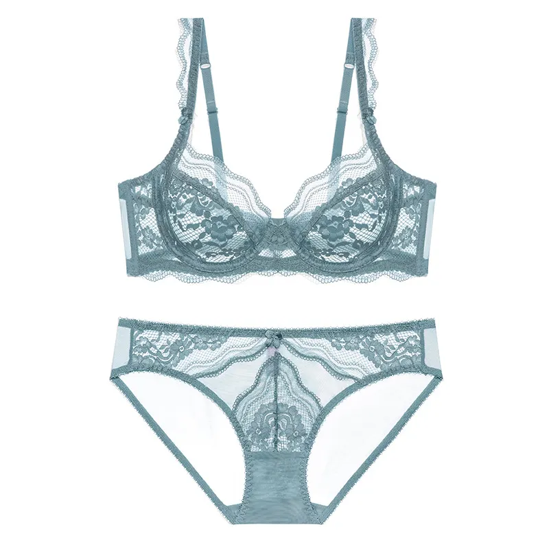 Churchf Red Bra Sexy Lace Lingerie Suit Female High Feeling Without Trace Pure Small Breast Gathering Bra Thin