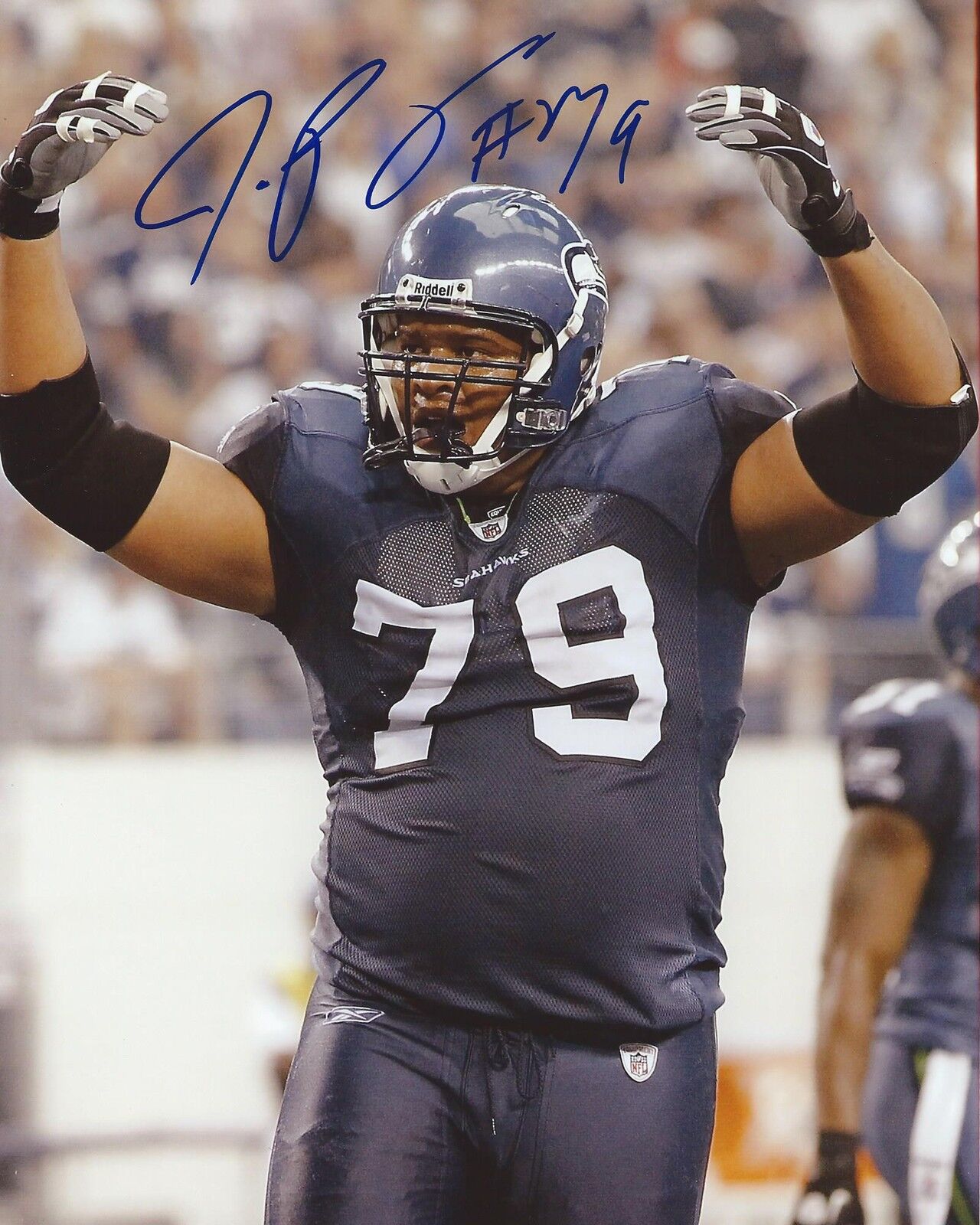 Red Bryant Signed 8x10 Photo Poster painting Seattle Seahawks Autographed COA