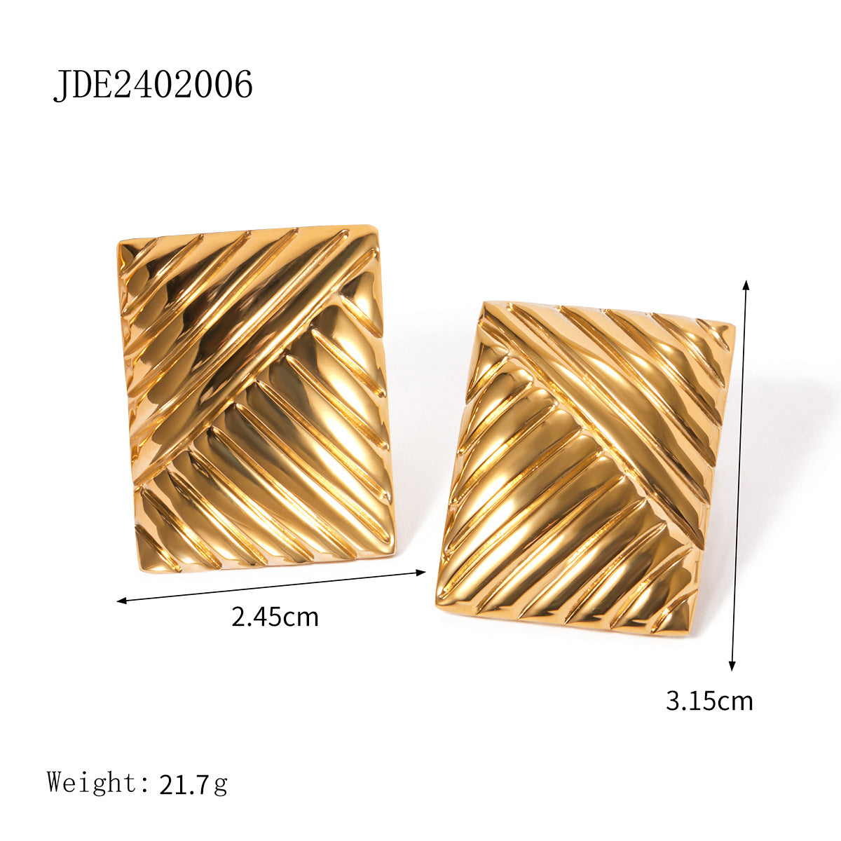 Jie Ding Stainless Steel Geometric Earrings Niche Ins Earrings Titanium Steel Earrings Earrings