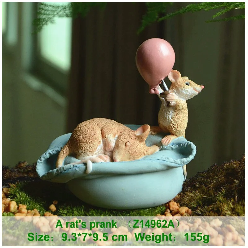 Everyday collection New mini mouse Figurine balcony Garden decoration animal decoracion hogar moderno