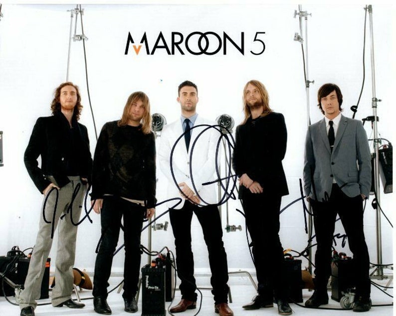 Maroon 5 signed autographed group Photo Poster painting