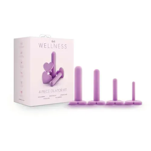 pornhint Pornhint Blush Wellness Dilator Kit Set Of 4 Puria Platinum Silicone Heart Shaped Base