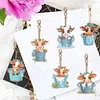 6PCS Kühe in Milchfässern doppelseitig - 5d DIY Craft Schlüsselanhänger