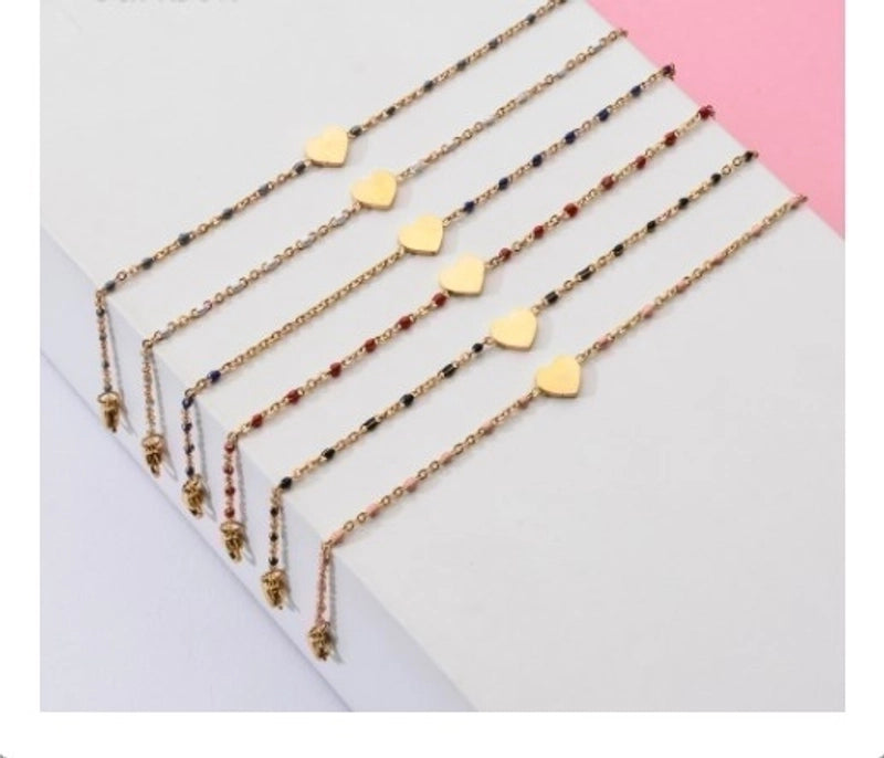 Minimalist Heart Shape Stainless Steel Plating Bracelets