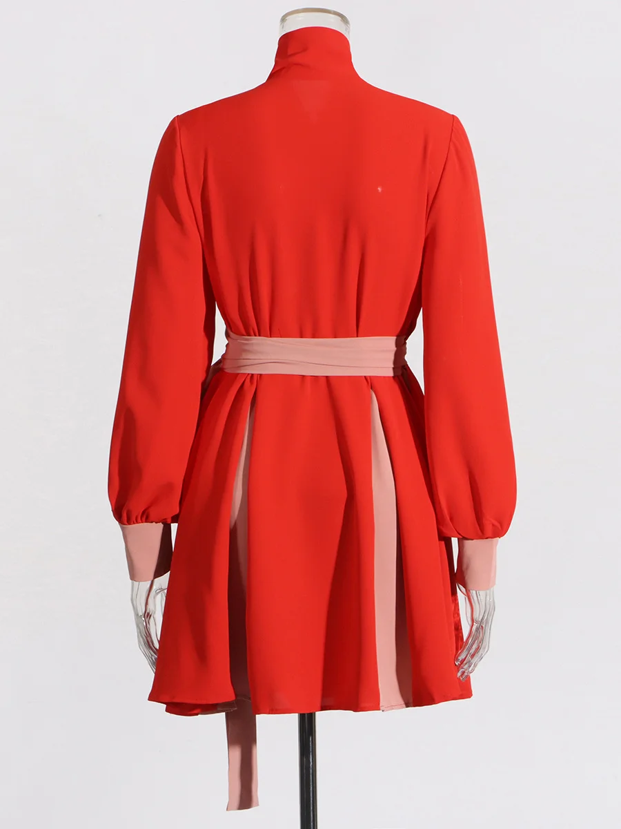 Brownm Design Sense Splicing Top Dress 2025 New Fashion High-End Retro Strap To Receive Waist-Skinny Coat Female Summer