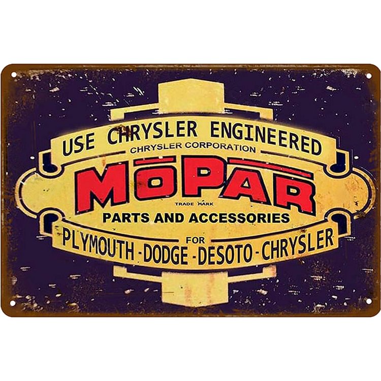MOPAR Parts And Accessories - Use Chrysler Engineered Vintage Tin Signs/Wooden Signs - 7.9x11.8in & 11.8x15.7in