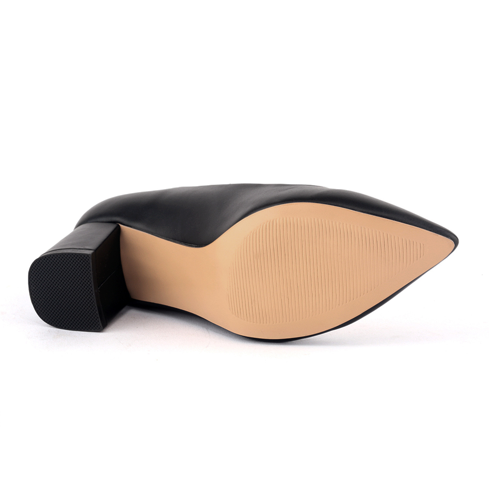 65mm Women Chunky Heels Comfortable Middle Block Heel Pumps-MERUMOTE