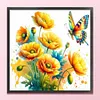 Poppy Butterfly-Partial 11CT Stamped Cross Stitch Bead Embroidery 36*36cm/14.17*14.17in tapestrymarket