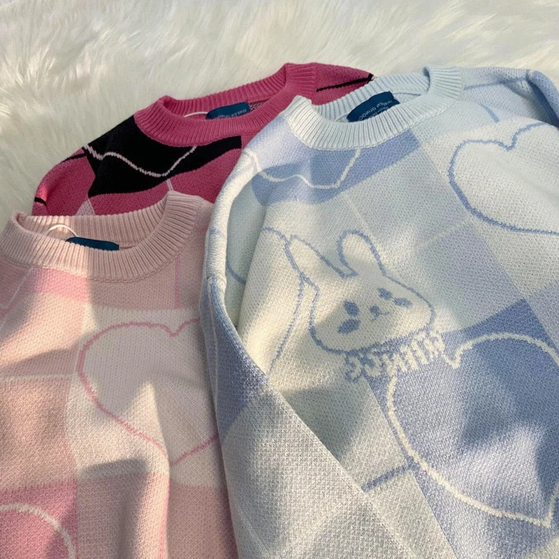 Japanese Preppy Style Cartoon Knit Sweater Harajuku Jumper SP17592