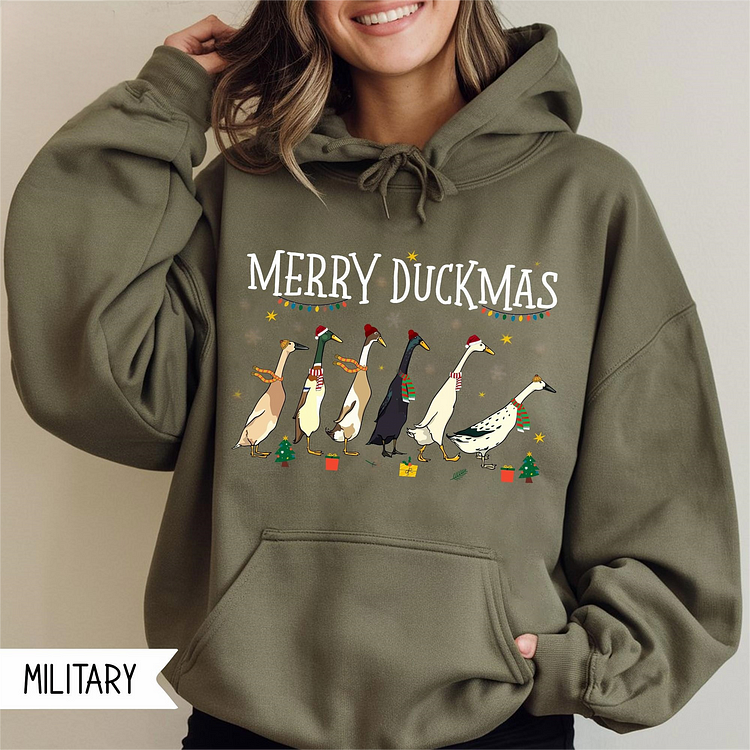 Merry Duckmas Christmas Sweatshirt, Duck Christmas Shirt Farm Lover Gift,Animals Christmas Shirt