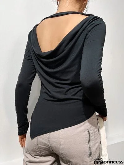Cutout Long Sleeve T-Shirt