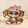 Glasses Holder for Table Decor Crystal Drill Handmade Wood Monkey DIY Diamond Art Special Shaped Glasses Holder for Table Decor Crystal Drill
