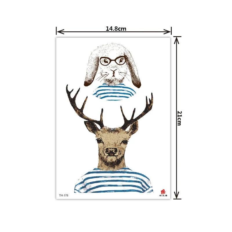 2021 New Plain Flower Arm Tattoo Sticker Flower Waterproof Tattoo Color Animal Tiger Tattoo Sticker