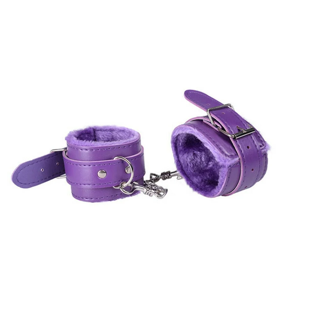 Adult Sex Toys for Woman PU Leather Bracelet Sexy Adjustable SM Handcuffs Fluffy Fluff Restraints BDSM Bondage Slave Sex Tools