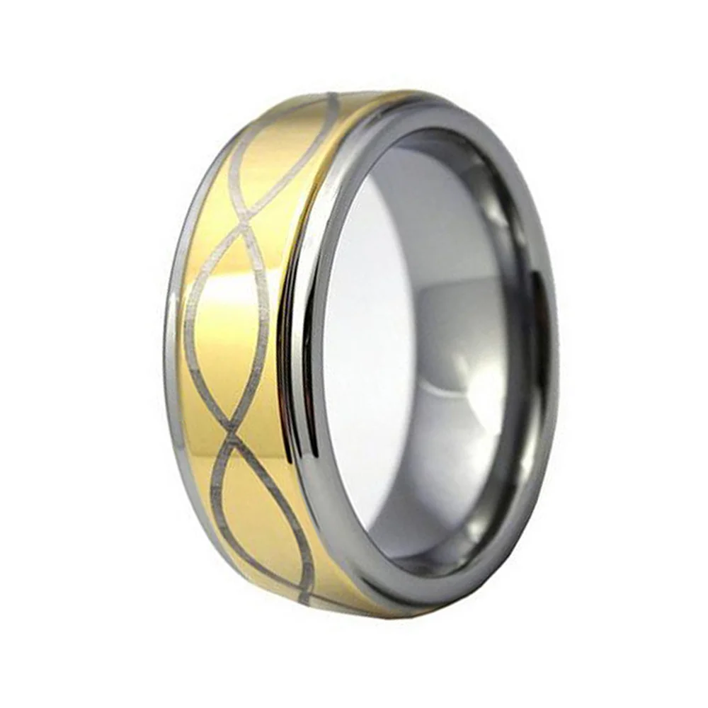 6MM 8MM Gold Plated Laser Celtic Knot High Polished Tungsten Carbide Couple Wedding Bands