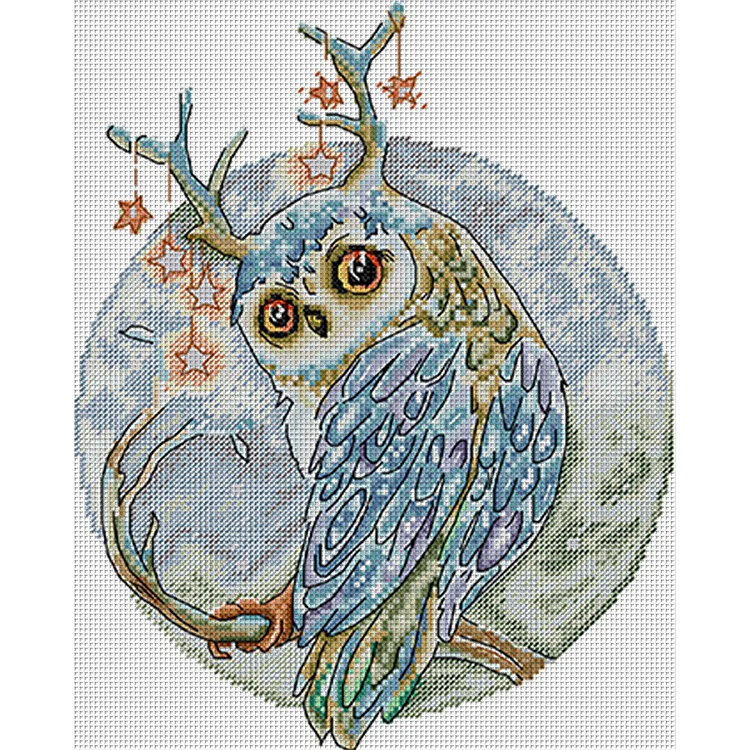 Joy Sunday Owl 14CT Stamped Cross Stitch 27*32CM