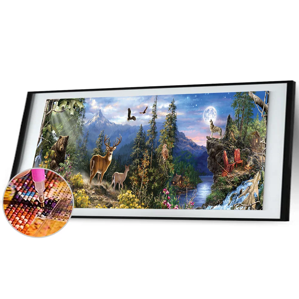 Diamond Painting - Full Round Drill - Forest Animals(90*30cm)