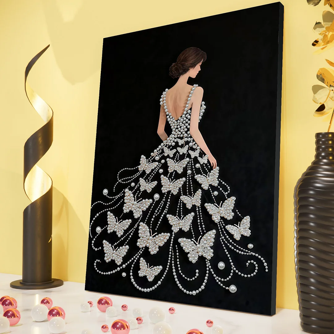 Girls Pearl DIY Diamond Art Kits with Frame 30x40cm for Adults Idea Home Decor