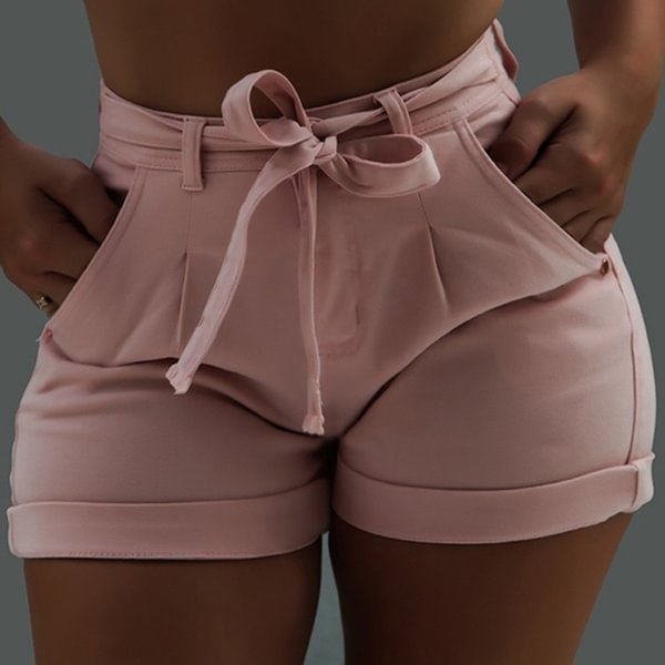 Women's Belt Washed Denim Shorts - Life is Beautiful for You - SheChoic