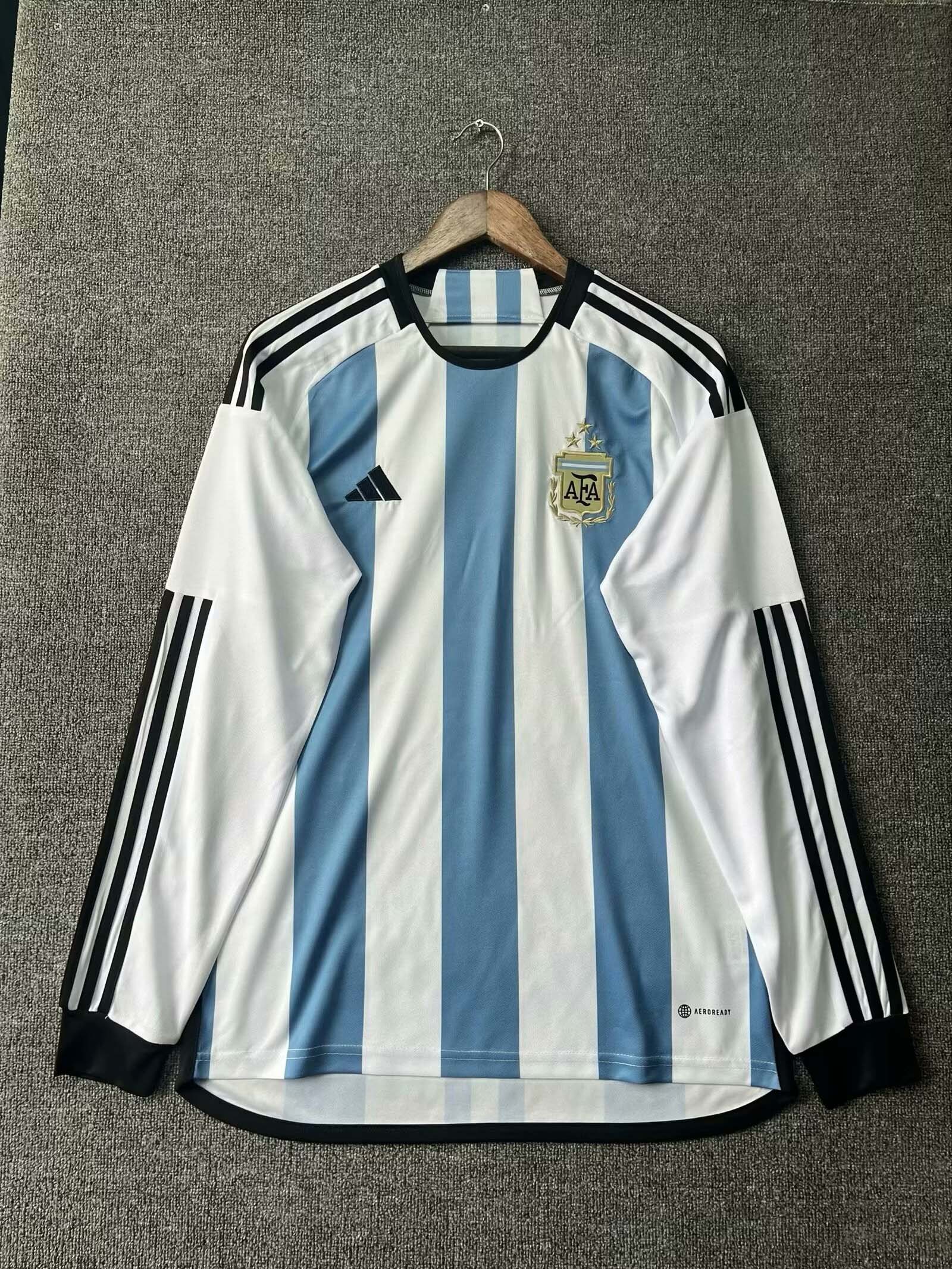 2022 FIFA World Cup Long Sleeve Argentina National Team Home Jersey mysite