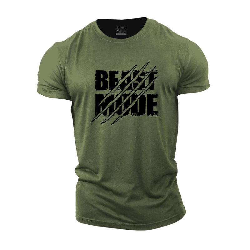 Cotton Beast Mode Graphic T-shirts tacday