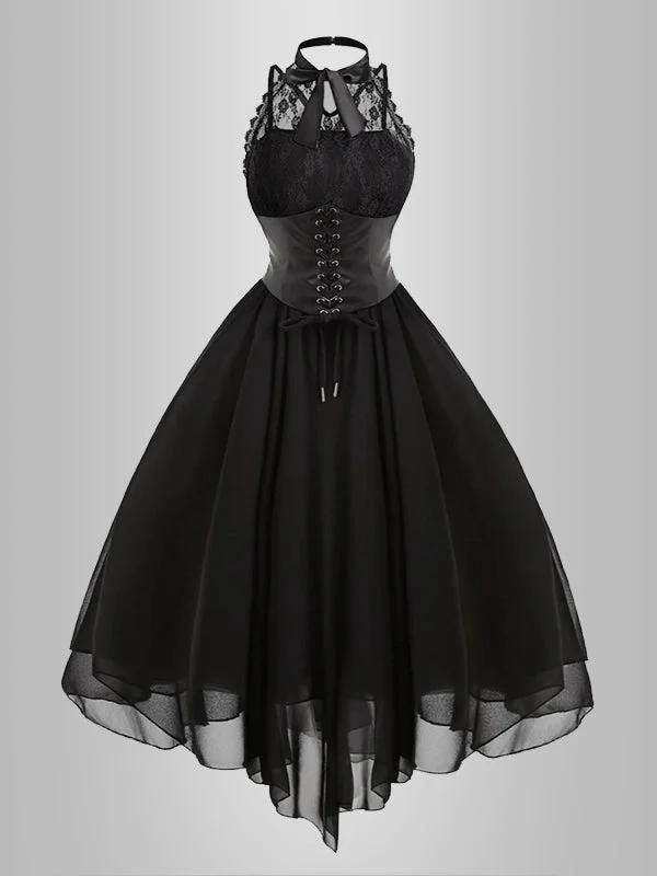 Backless Chiffon Retro Dress