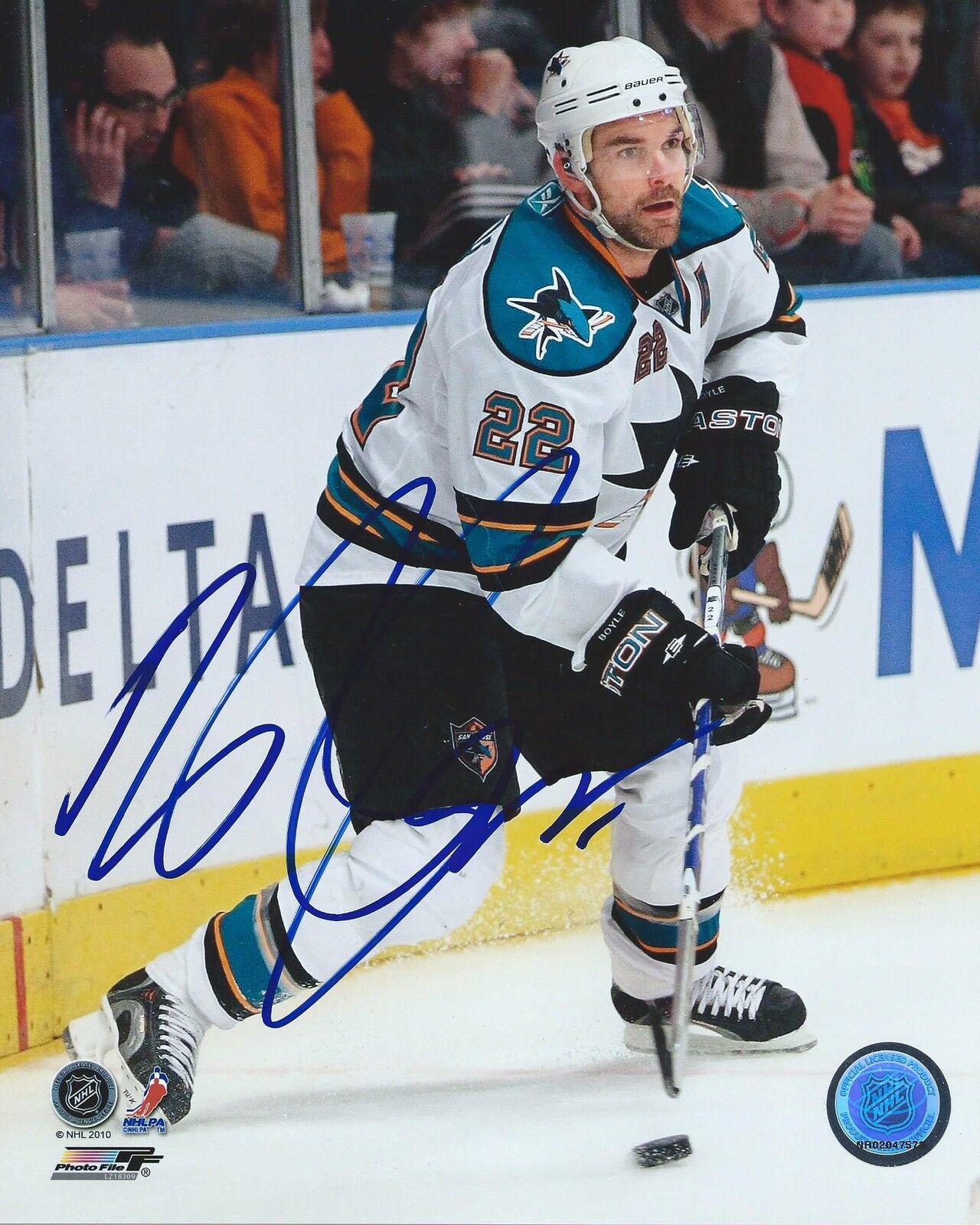 Dan Boyle Signed 8x10 Photo Poster painting San Jose Sharks Autographed COA B