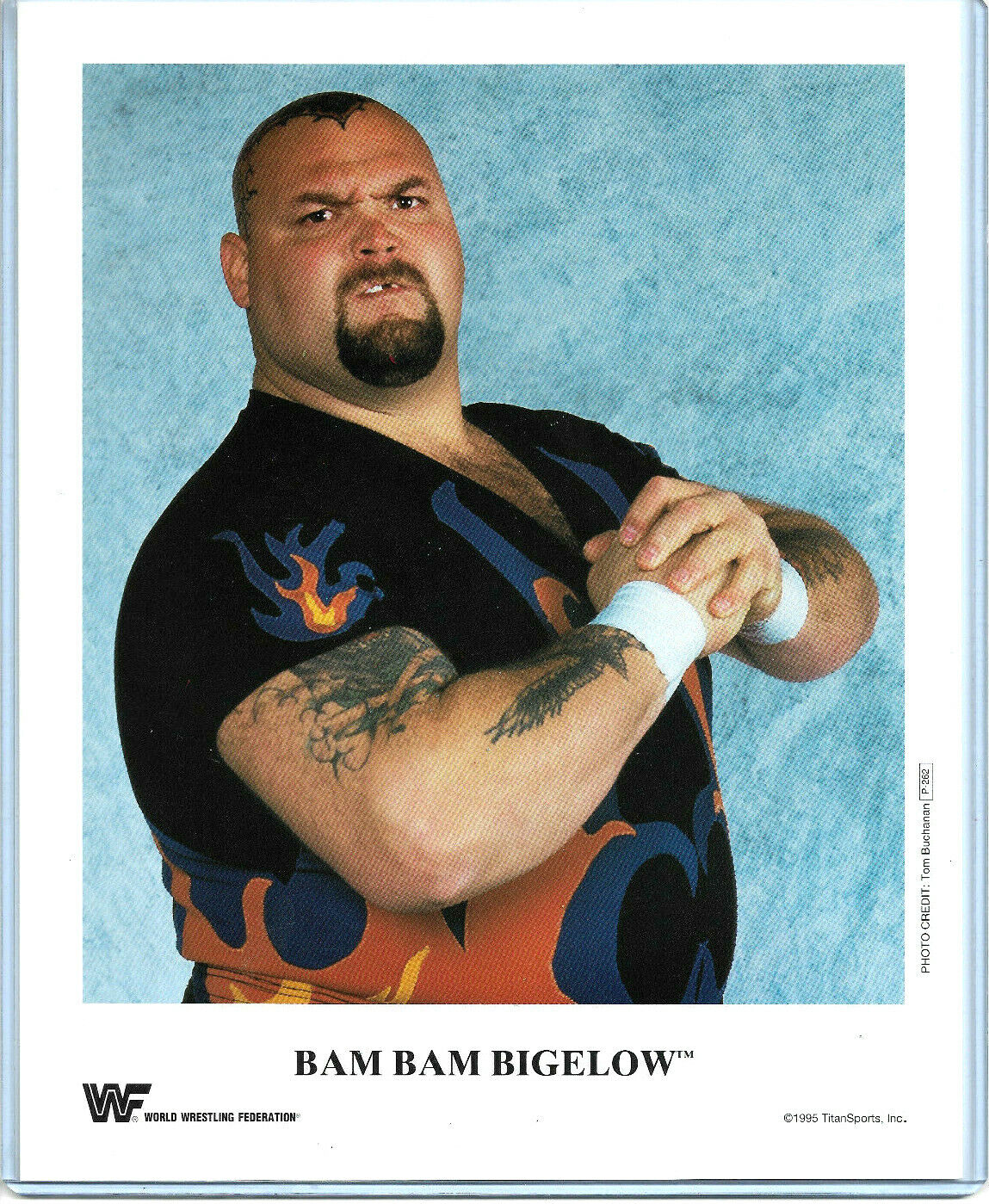 WWE BAM BAM BIGELOW P-262 OFFICIAL LICENSED AUTHENTIC 8X10 PROMO Photo Poster painting VERY RARE