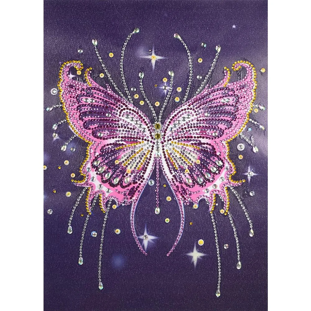 Special-shaped Crystal Rhinestone Diamond Painting - Purple Butterfly(30*40cm)
