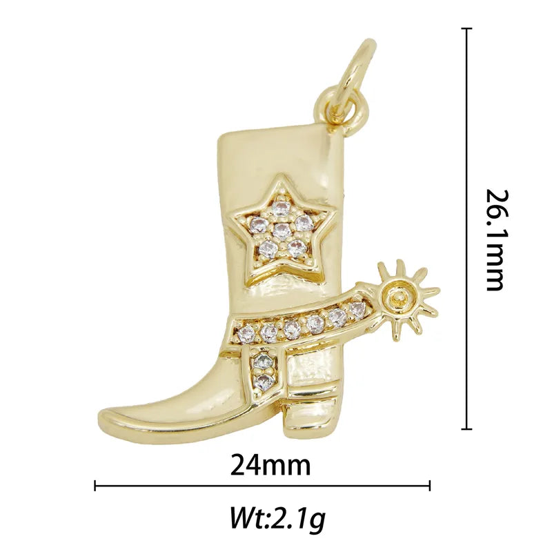 1 Piece 13.8*28.1mm 15.9*26mm 21.7*28.4mm Copper Pearl Zircon 18K Gold Plated Animal Paw Print Shell Jewelry Accessories Pendant