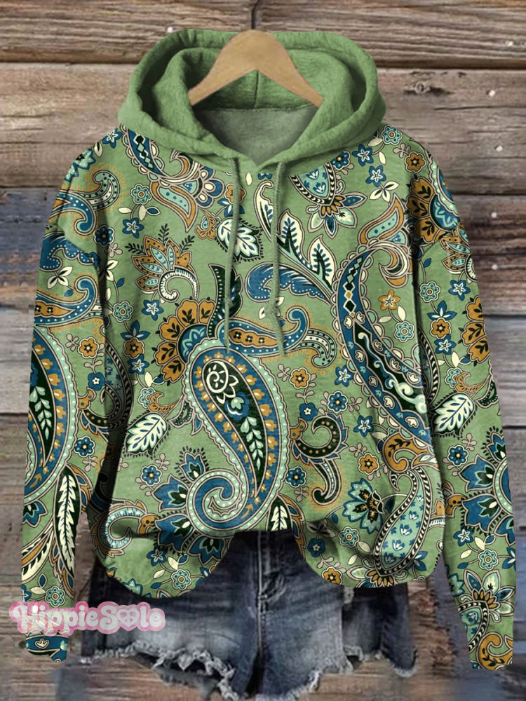 Paisley Pattern Art Print Casual Hoodie Sweatshirt Multicolor / S