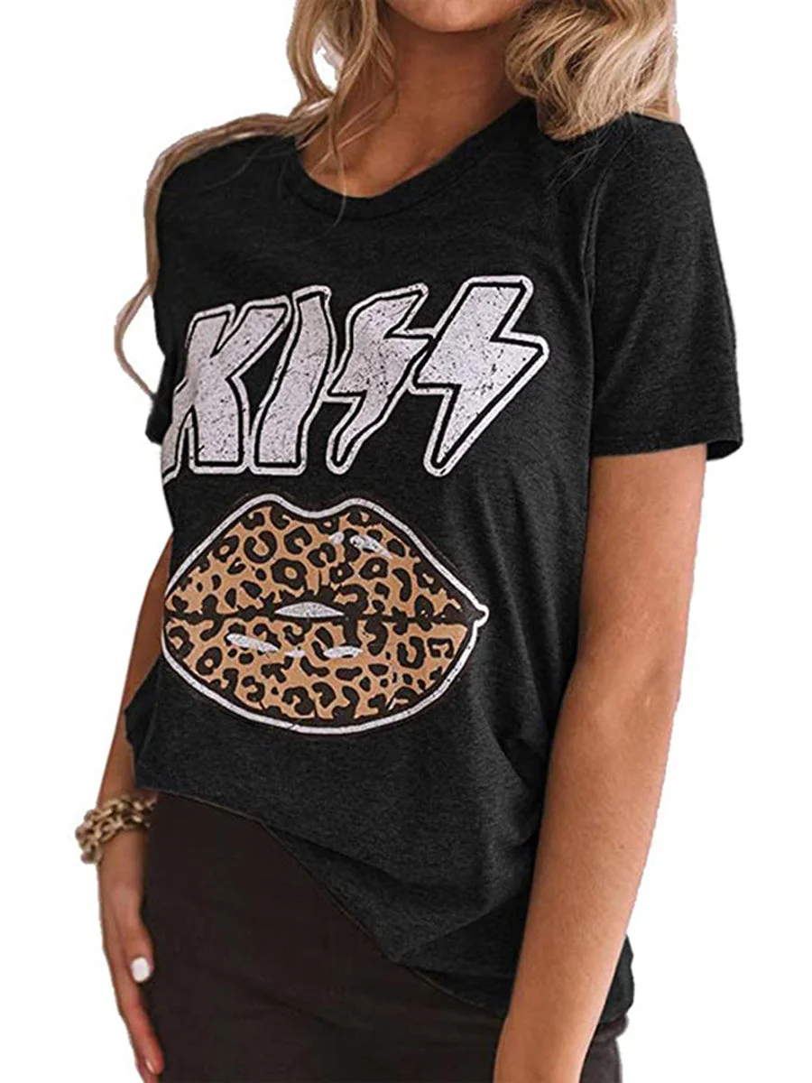 Leopard Lips Kiss T-shirt