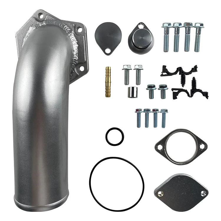 2008-2010 6.4L Ford Powerstroke EGR Delete Kits with Intake Elbow Silver