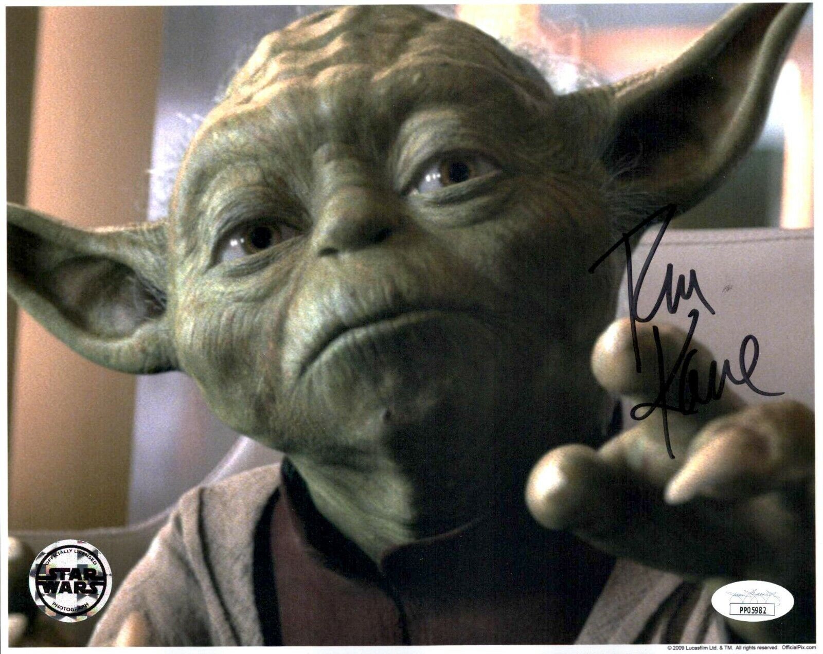 TOM KANE Signed YODA 8x10 Photo Poster painting STAR WARS Autograph JSA COA Cert